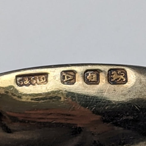 1936 年英國復古純銀註釋湯匙 6 件裝盒裝